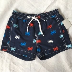 NWT bathing suit Carter's crabs blue red boys 6 9M